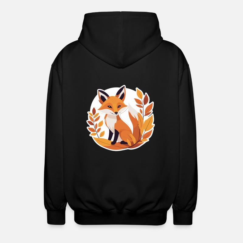 Fuchs im Herbst #6 - Unisex Kapuzenjacke - Schwarz