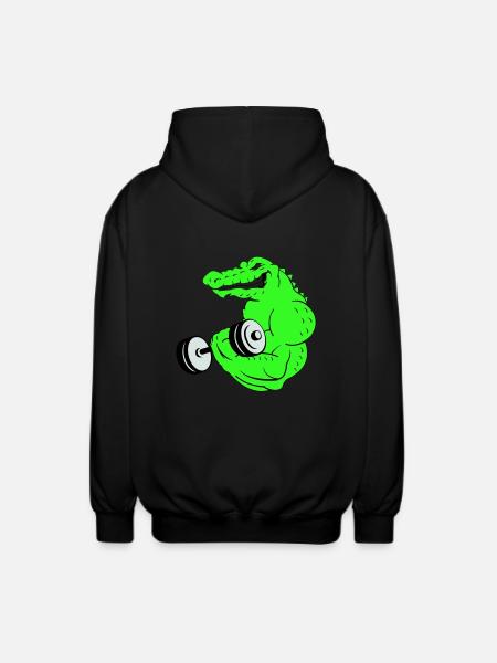 fitness crocodile 02 - Unisex Kapuzenjacke - Schwarz