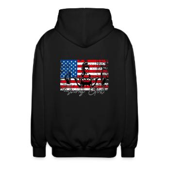 Strong Girl - Unisex Kapuzenjacke - Schwarz - Hinten - AI Model Male 185 light (185cm)