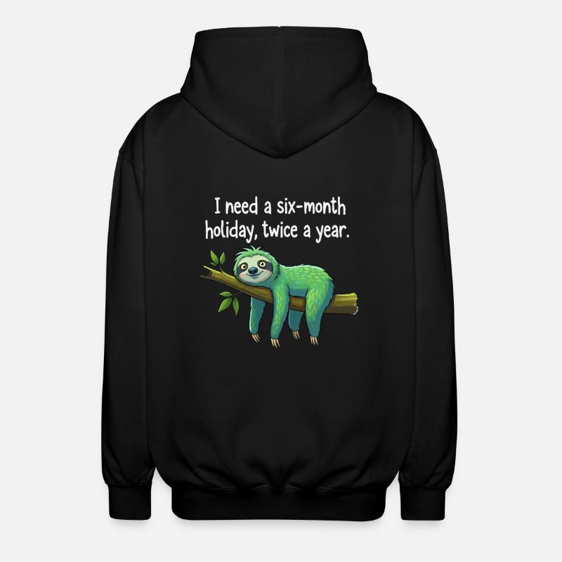 Faultier Urlaub - Unisex Kapuzenjacke - Schwarz