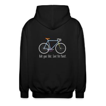 Ride your Bike - Unisex Kapuzenjacke - Schwarz - Hinten - AI Model Male 185 light (185cm)