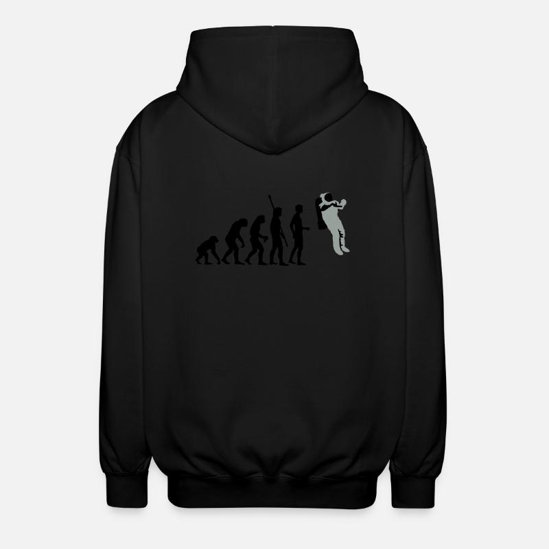 evolution_astronaut_2c - Unisex Hooded Jacket - black