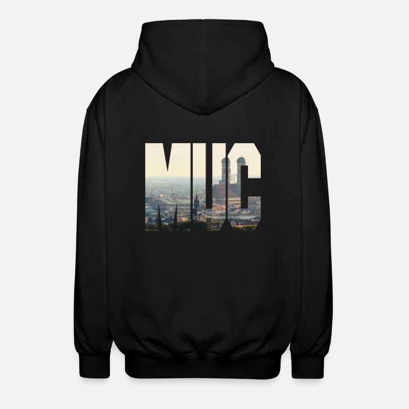 MUC panorama - Unisex Hooded Jacket - black