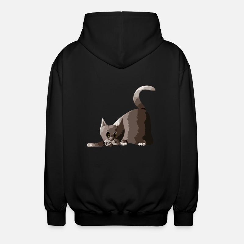 Cat - Unisex Hooded Jacket - black