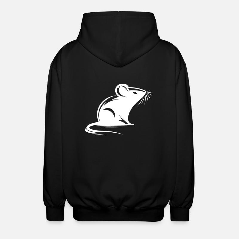 Mouse Drawing Tattoo Style - Unisex Hooded Jacket - black