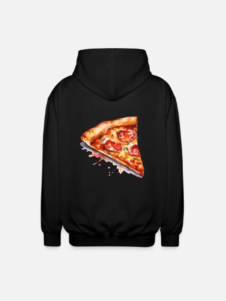 pizza - Unisex Hooded Jacket - black