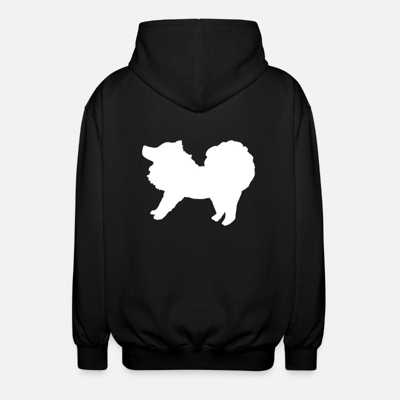 Spitz weiß - Unisex Kapuzenjacke - Schwarz