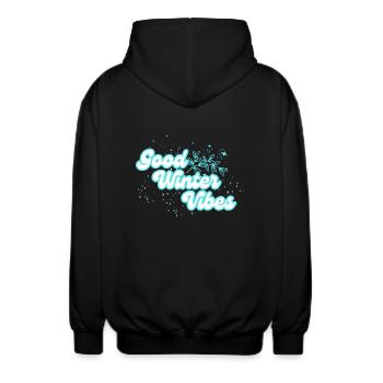 Winter Vibes - Unisex Kapuzenjacke - Schwarz - Hinten - AI Model Male 185 light (185cm)