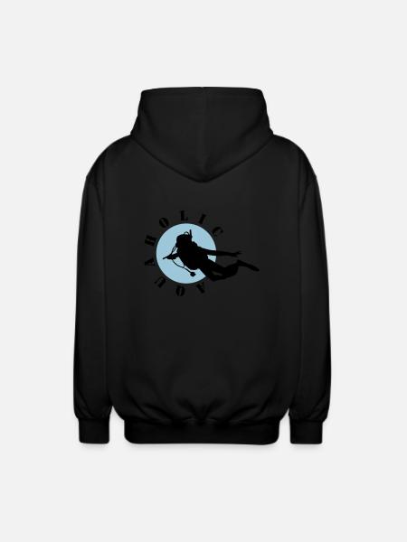 Diving: Aquaholic - Unisex Kapuzenjacke - Schwarz