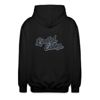 Limited Edition - Unisex Hooded Jacket - black - Back - AI Model Male 185 light (185cm)