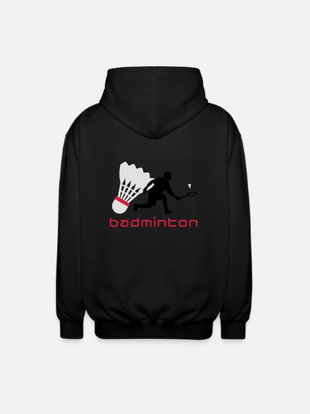 badminton_022011_y_3c - Unisex Hooded Jacket - black