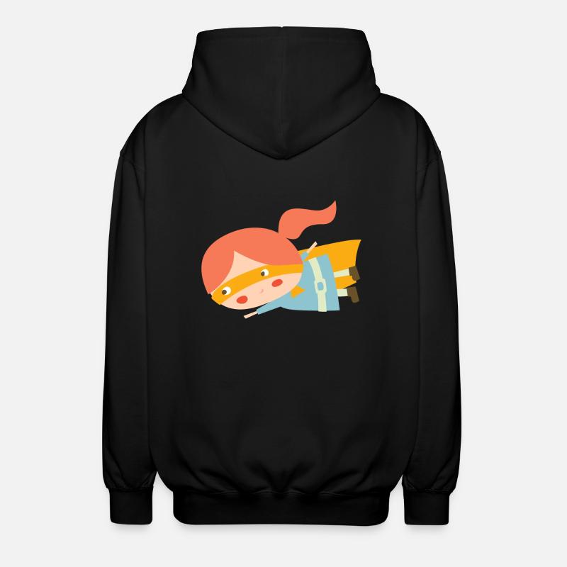Fliegende Superheldin - Unisex Kapuzenjacke - Schwarz