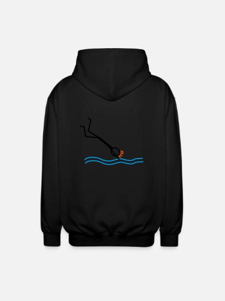 springen / schwimmen - Unisex Kapuzenjacke - Schwarz