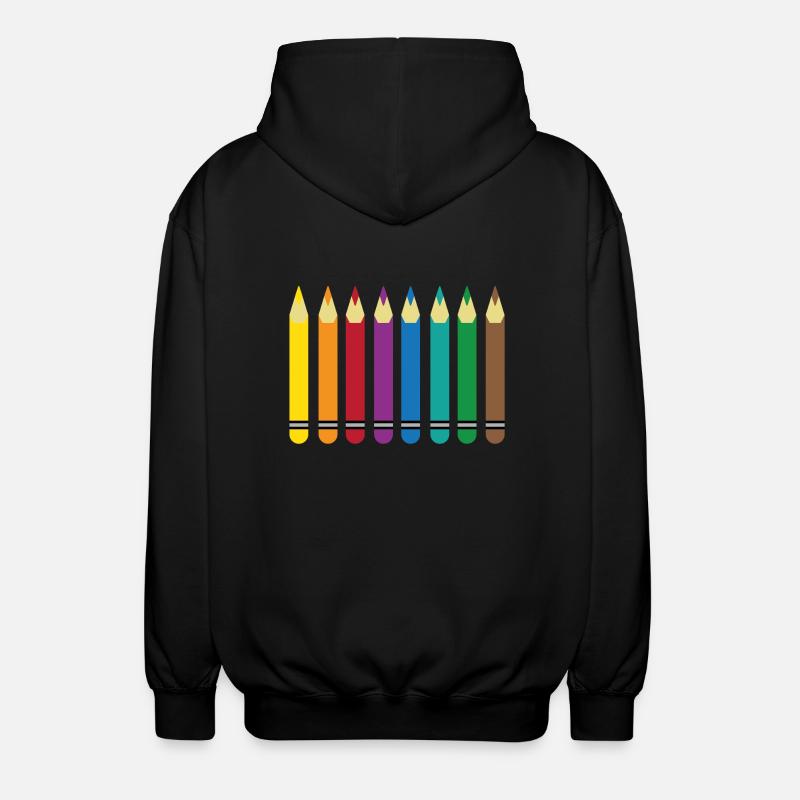 crayons de couleur - Veste à capuche unisexe - noir