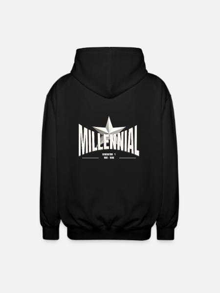 Millennial Star – Generation Y - Unisex Hooded Jacket - black