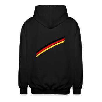 Germany flag - Unisex Hooded Jacket - black - Back - AI Model Male 185 light (185cm)