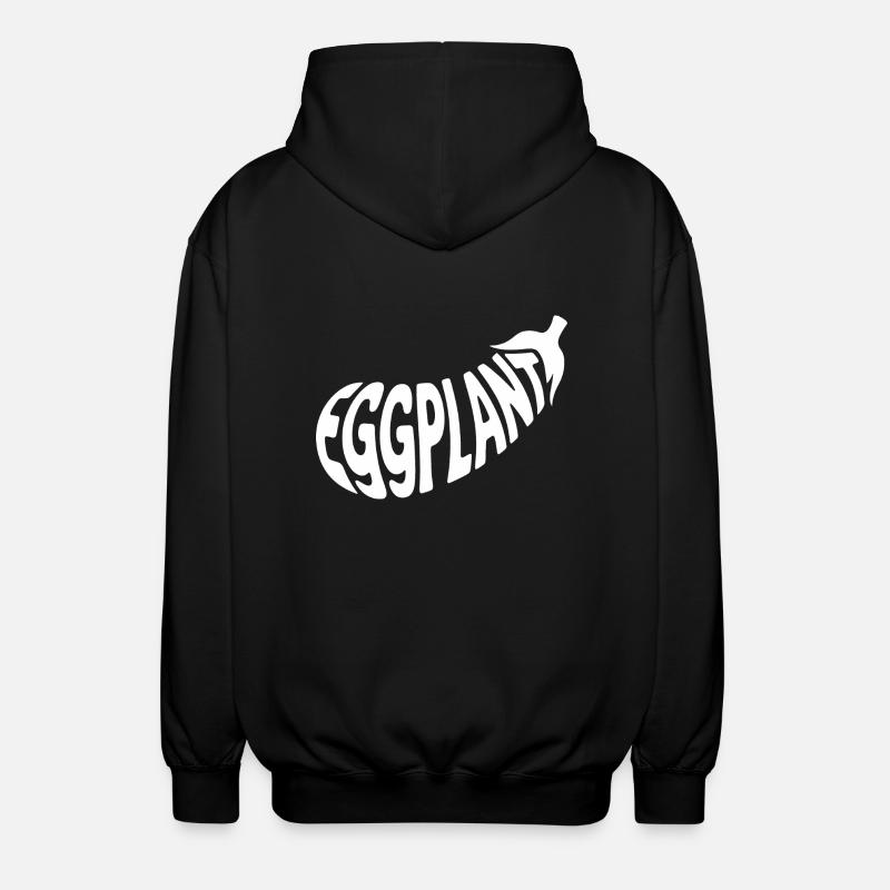 Eggplant - Cool Vegetable Logo - Unisex Hooded Jacket - black