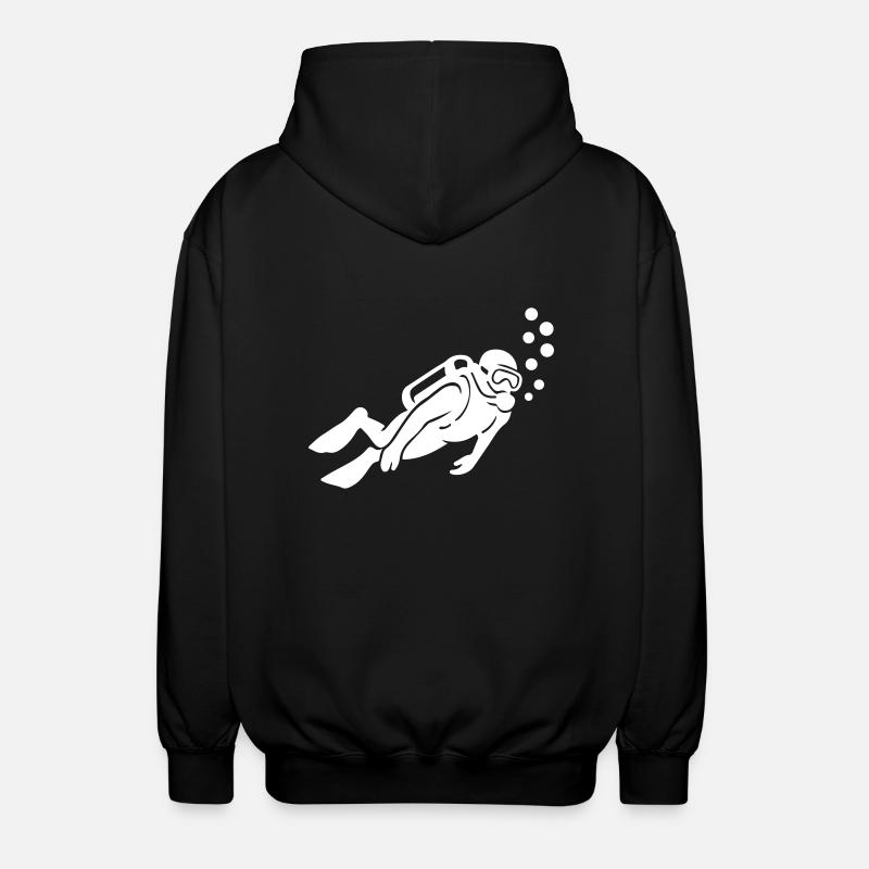 Diver Silhouette Diving - Unisex Hooded Jacket - black
