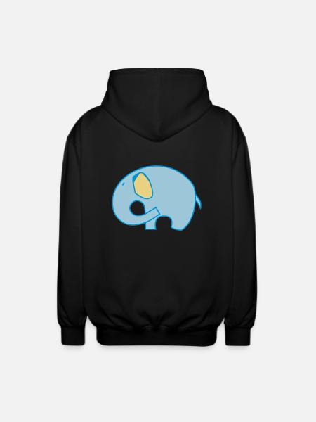 Elephant elepanth Logo signet - Unisex Hooded Jacket - black