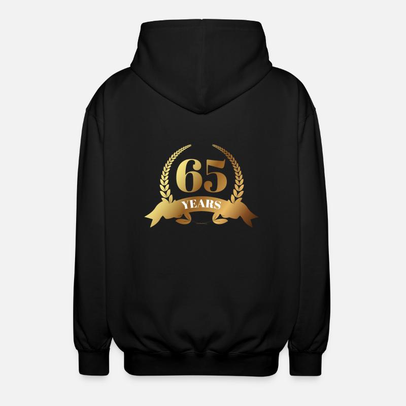 65e anniversaire: 65 ans - Veste à capuche unisexe - noir