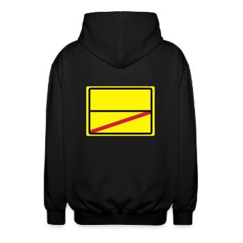 ortsschild blanko - Unisex Kapuzenjacke - Schwarz - Hinten - AI Model Male 185 light (185cm)