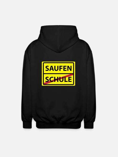 schule saufen - Unisex Kapuzenjacke - Schwarz