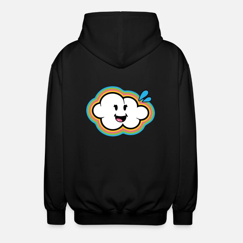 Smiley Kawaii Cloud - Unisex Kapuzenjacke - Schwarz