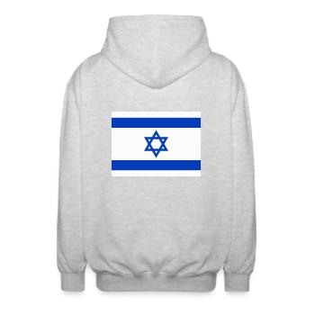 Flag Israel / Israel flag - Unisex Hooded Jacket - light heather grey - Back - AI Model Male 185 light (185cm)