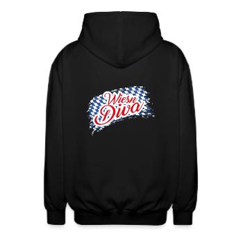 Wiesen Diva - Unisex Kapuzenjacke - Schwarz - Hinten - AI Model Male 185 light (185cm)