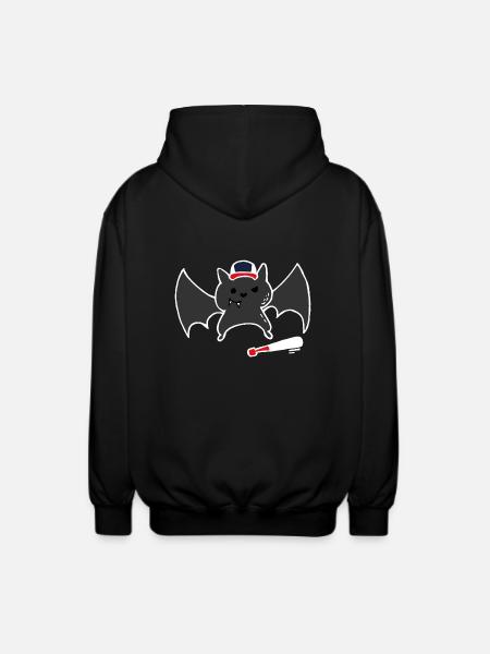 Funny & Cute Baseball Bat / Bat - Unisex Hooded Jacket - black