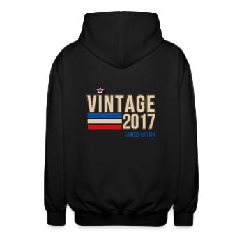 Jahrgang 2017 limitierte Auflage - Unisex Kapuzenjacke - Schwarz - Hinten - AI Model Male 185 light (185cm)