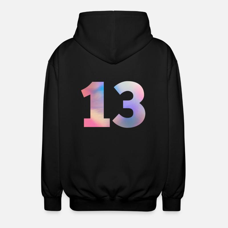 Bunte Zahl 13 - Unisex Kapuzenjacke - Schwarz