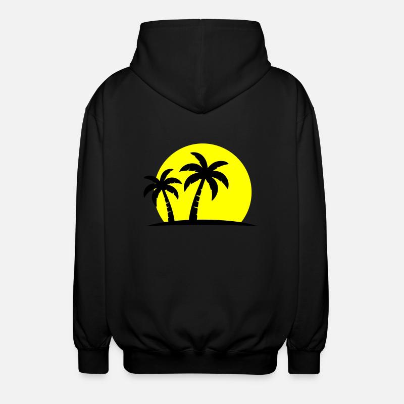 Palm Tree Beach Sunset Holiday - Veste à capuche unisexe - noir