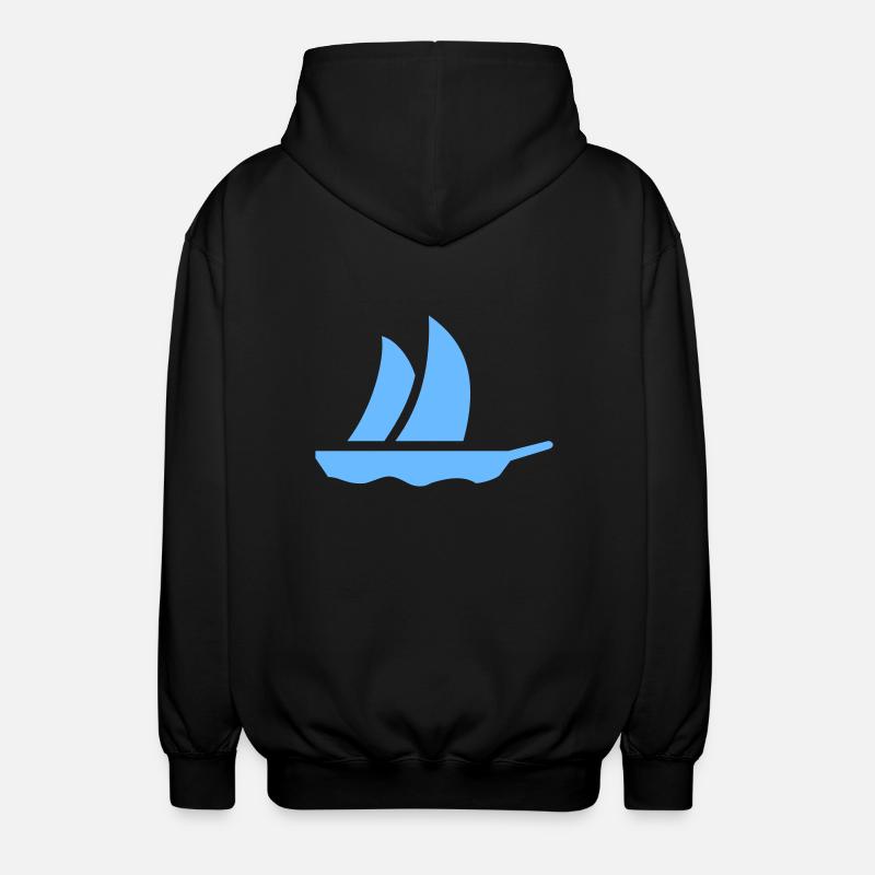 Segelboot (1c) - Unisex Hooded Jacket - black