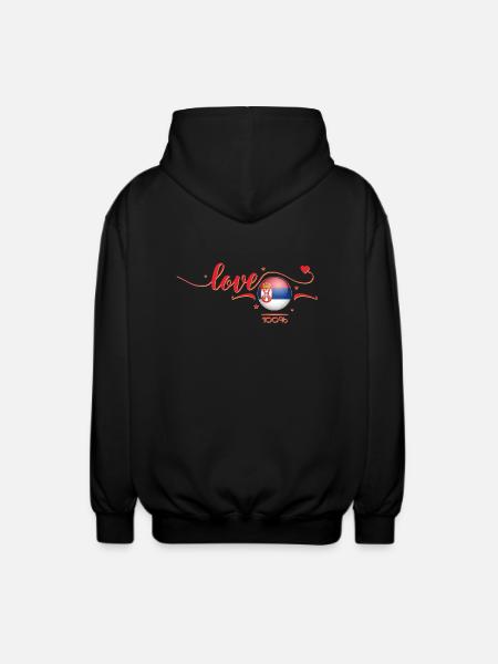 Love Serbien - Serbia - Unisex Kapuzenjacke - Schwarz