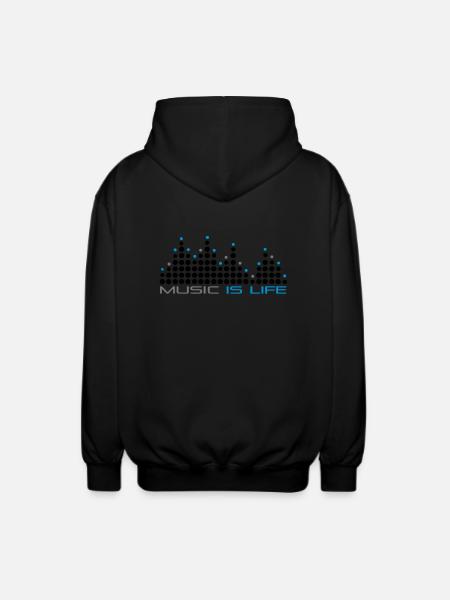music_is_life_001 - Unisex Kapuzenjacke - Schwarz