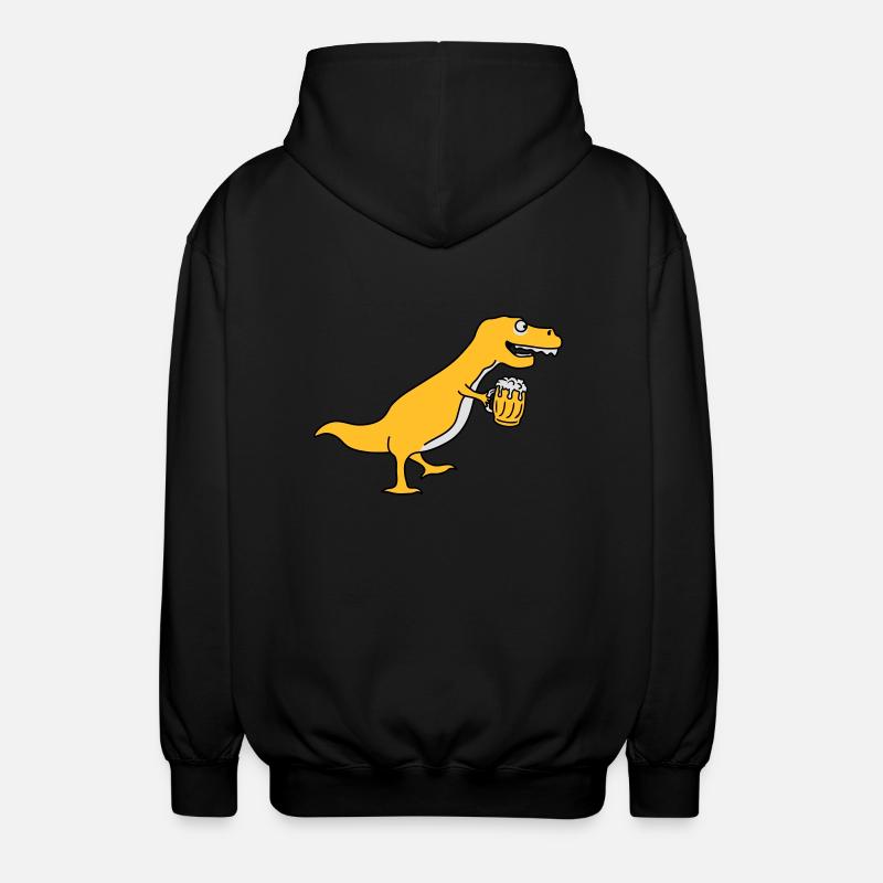 Funny Drunken T-Rex Dino - Unisex Hooded Jacket - black