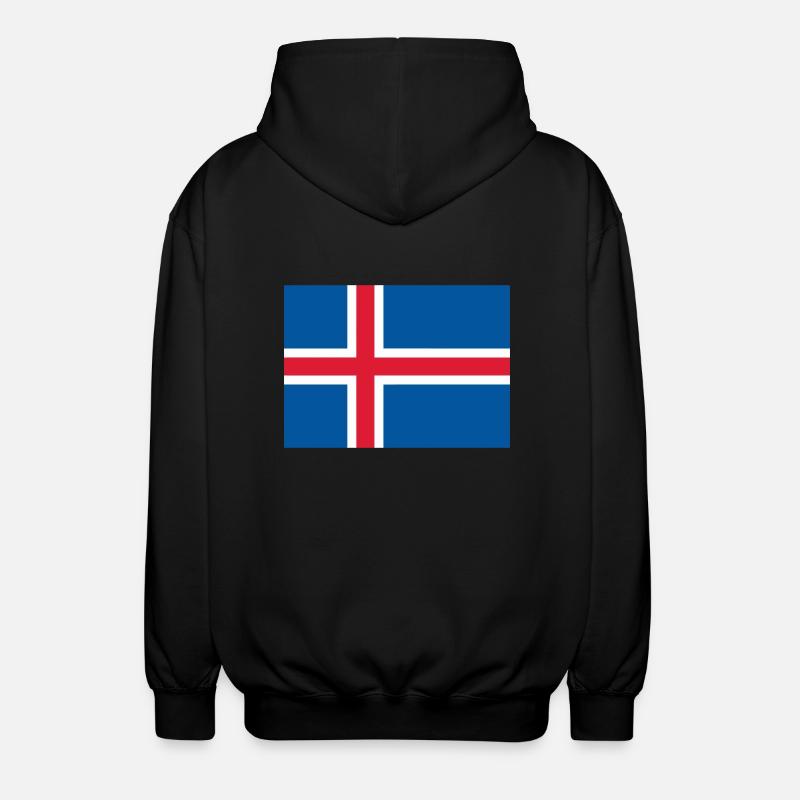 Iceland flag / Drapeau Islande - Veste à capuche unisexe - noir