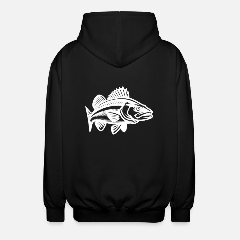 Poisson sandre élégant - Veste à capuche unisexe - noir