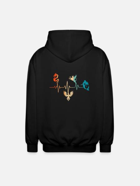 Syke lohikäärme feeniks griffin merenneito - Unisex-hupparitakki - musta