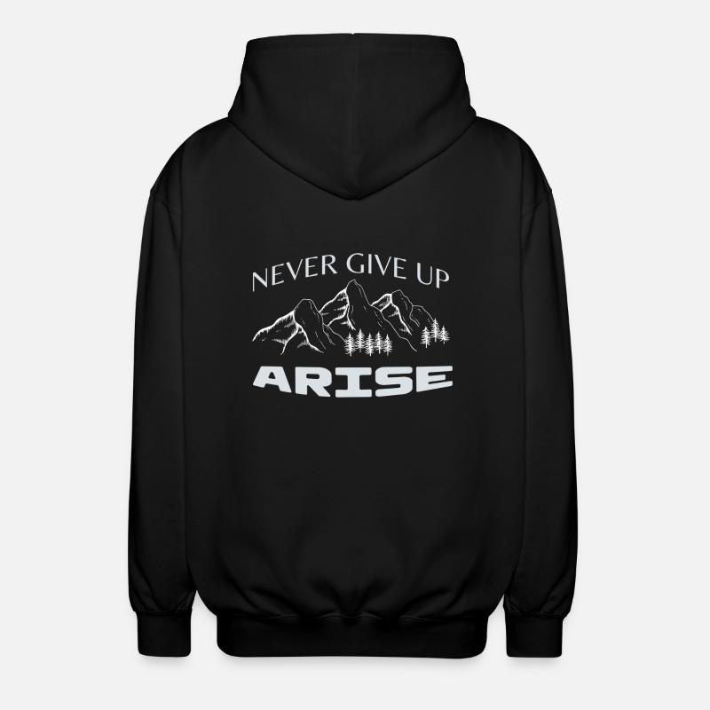 Never give Up - Unisex Kapuzenjacke - Schwarz