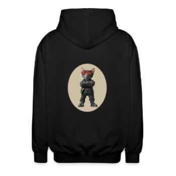 Katze - Unisex Kapuzenjacke - Schwarz - Hinten - AI Model Male 185 light (185cm)