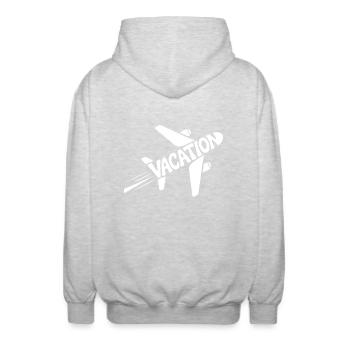 Niedliches Flugzeug - Cooles Urlaubspiktogramm - Unisex Kapuzenjacke - Hellgrau meliert - Hinten - AI Model Male 185 light (185cm)