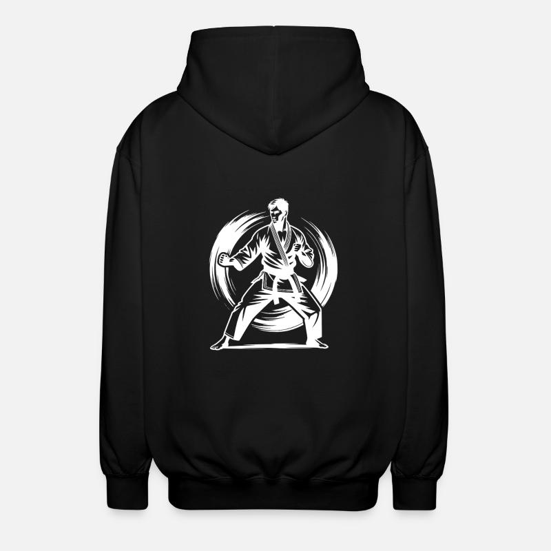 Perfekte Karate Pose meisterhafte Kampfkunst - Unisex Kapuzenjacke - Schwarz