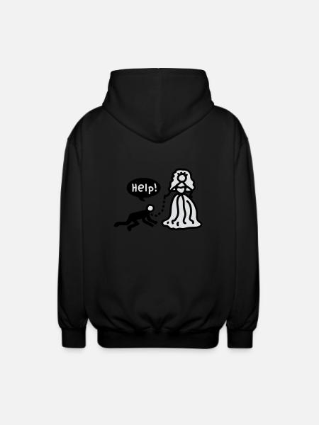 Married - help - Unisex Hooded Jacket - black