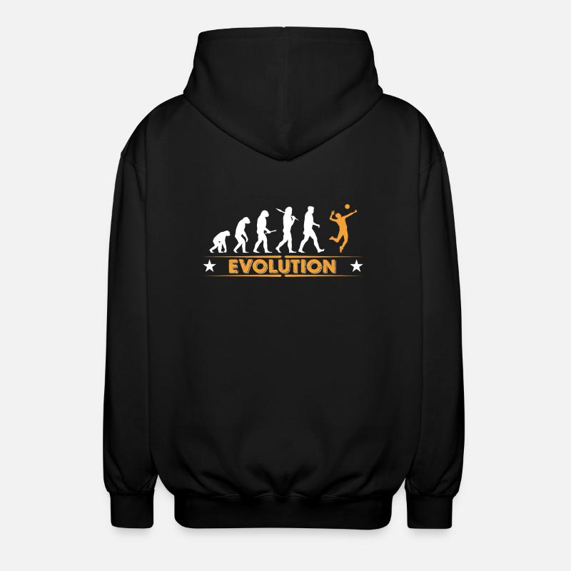 Volleyball Evolution - orange/weiss - Unisex Kapuzenjacke - Schwarz