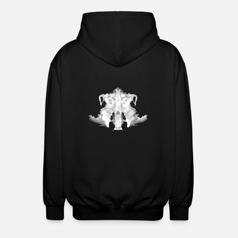 Rorschach Tafel 4/10 invertiert - Unisex Kapuzenjacke - Schwarz