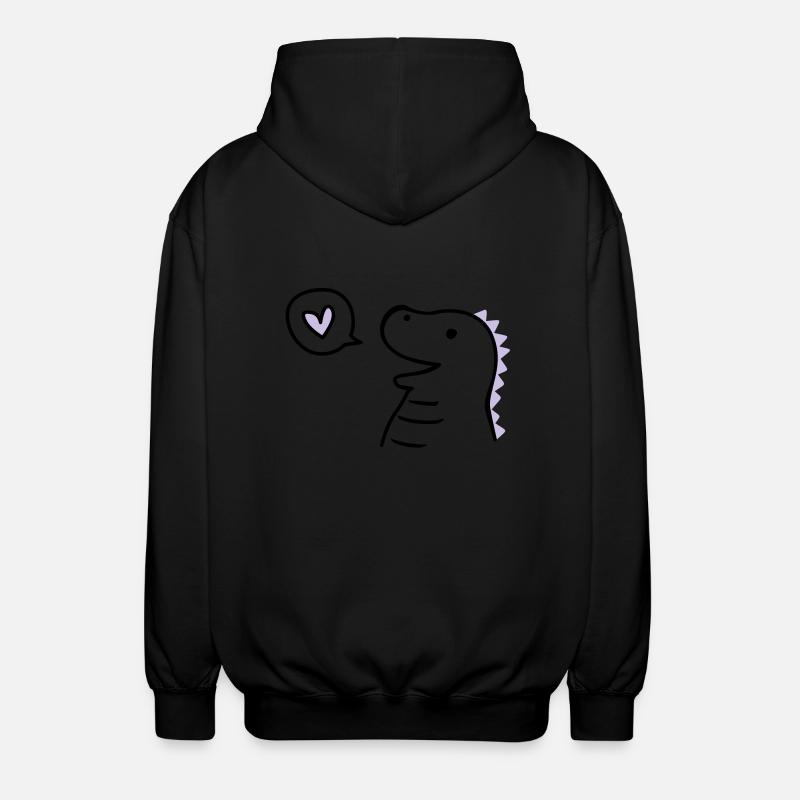 Cute Dino - Unisex Hooded Jacket - black