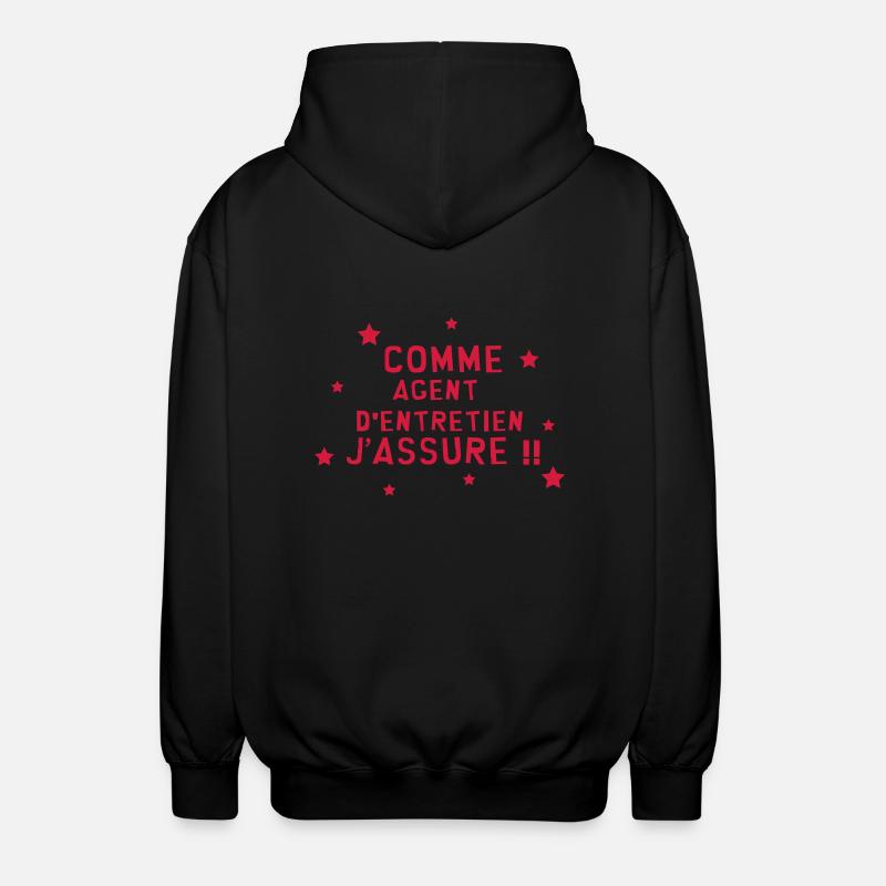 Agent d'Entretien / Ménage / Nettoyer / Propreté - Veste à capuche unisexe - noir