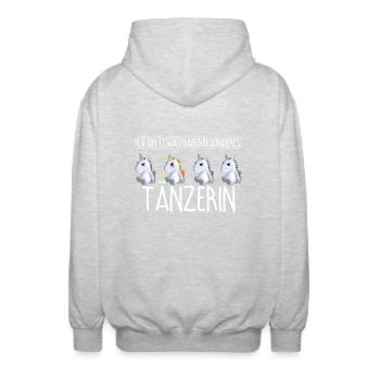 TÄNZERIN - Toll - Unisex Kapuzenjacke - Hellgrau meliert - Hinten - AI Model Male 185 light (185cm)